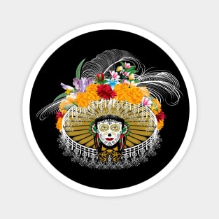 Catrina olive hat Magnet